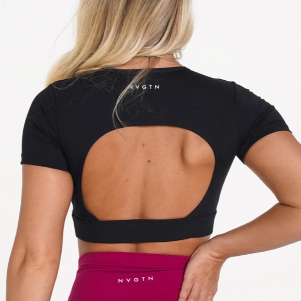 NVGTN Black Open Back Tee (Medium)